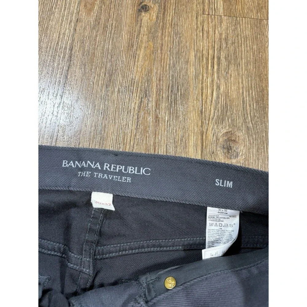 Banana Republic Traveler Pant Slim Fit 30x32 Gray Mens 5-Pocket Stretch NWT